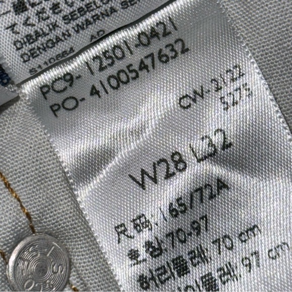 Levi’s 501 Jeans Premium Straight Leg High Rise 90s blue Distressed Torn Ripped - Picture 8 of 12